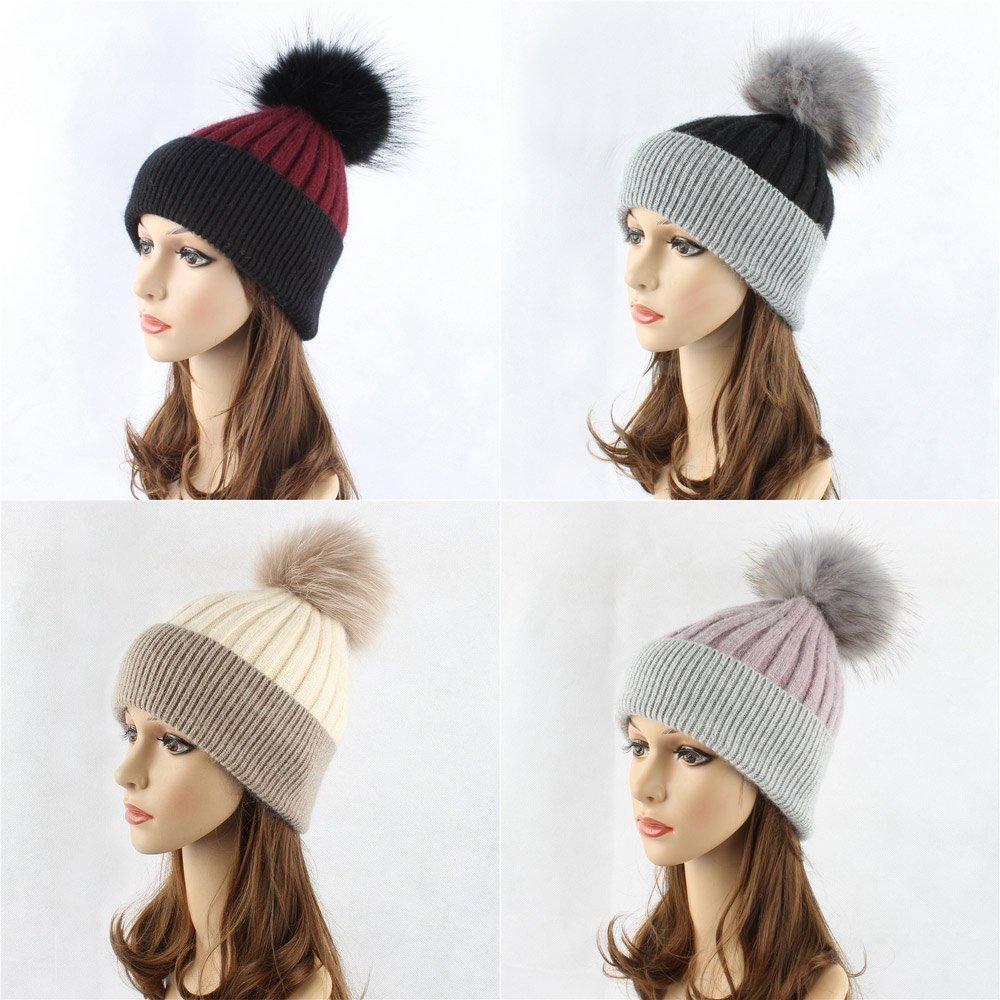 Wholesale Knit Cap Winter Hat Beanie Hat With Fur pompom